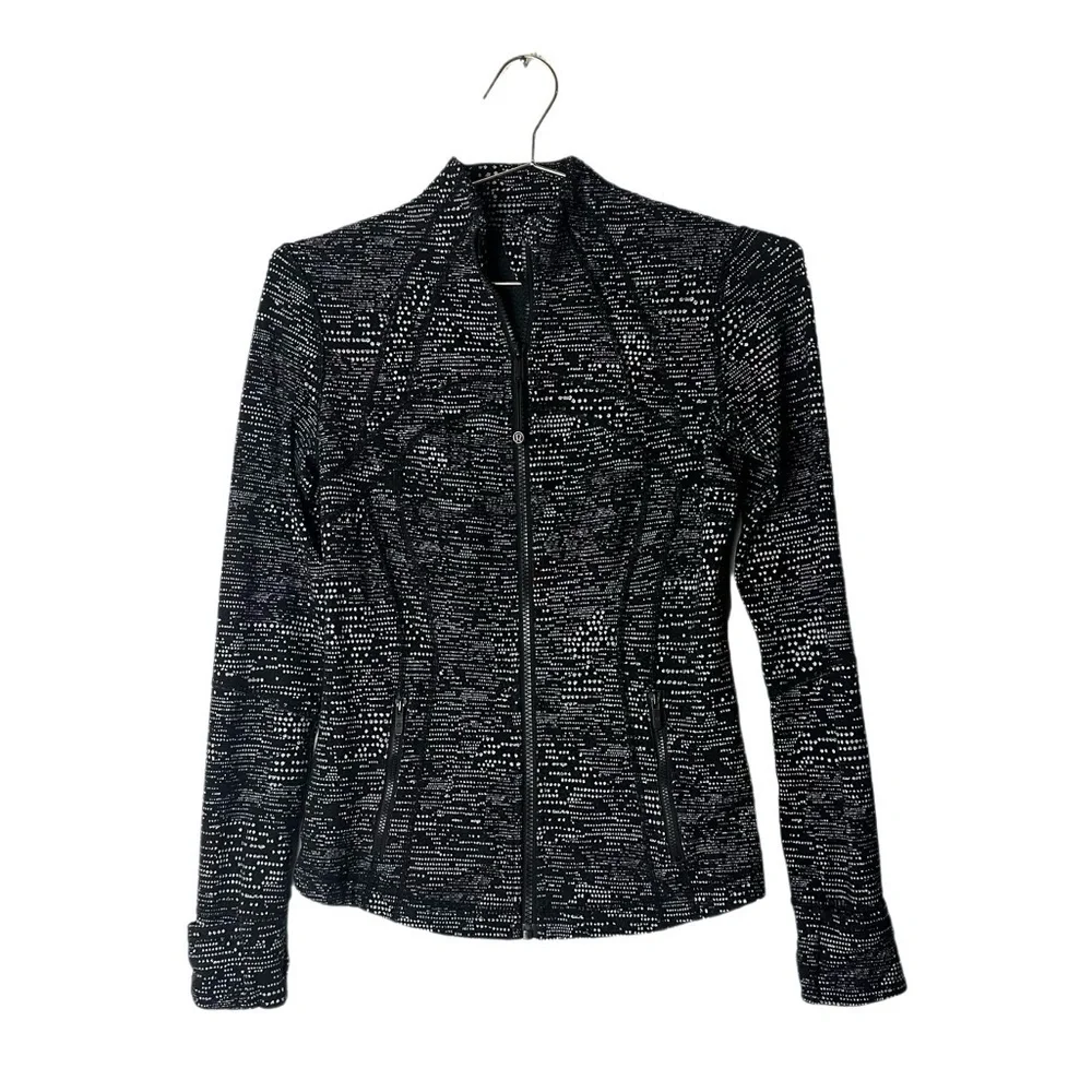 Lululemon Digital Rain Jacquard Black White Define Jacket * Luxtreme Size 6